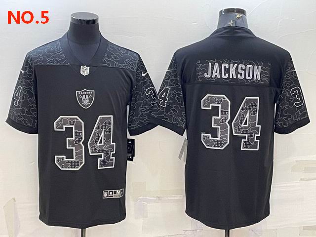 Men's Las Vegas Raiders 34 Bo Jackson Jersey NO.5;